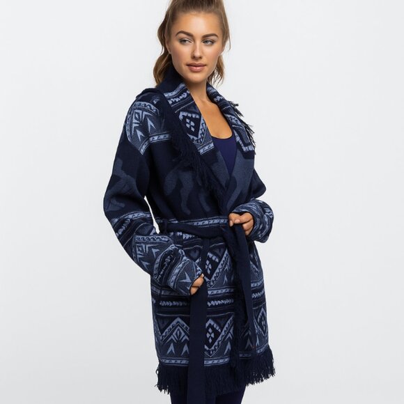 NEW Greyson LUXORY Cashmere Wool Wolf Canyon Belted Cardigan $530 RETAIL 2510 - Picture 3 of 11